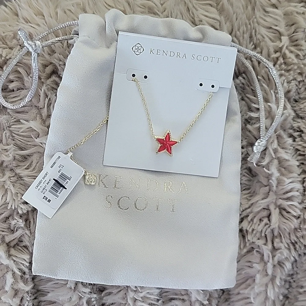Kendra Scott Gold Necklace with Red Star Pendant - Picture 2 of 6